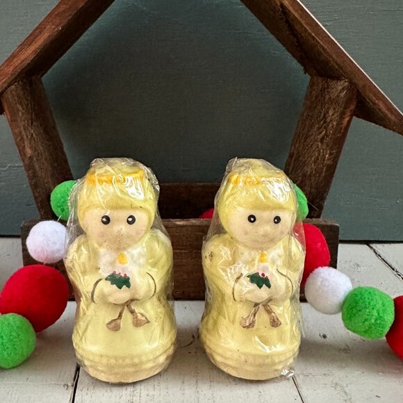 Vintage Christmas Angel Candle Pair Xmas Candles Christmas Decor - Picture 1 of 6